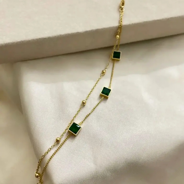 Emerald Charm Bracelet-Anklet