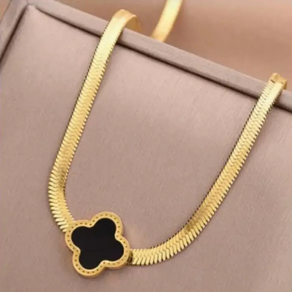 Black Clover Charm Necklace