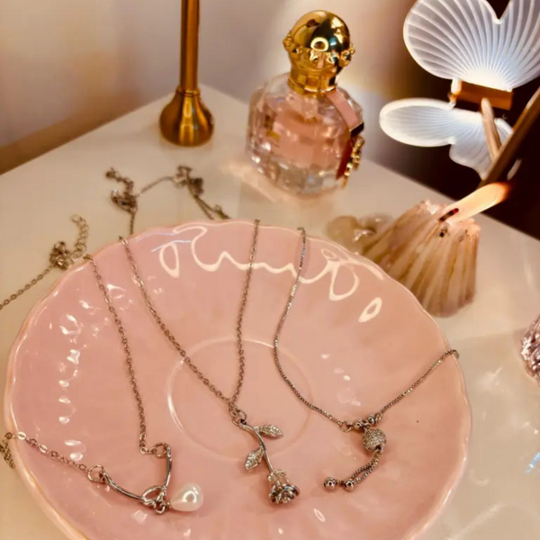 Golden Charm Necklace Of 3 Designs