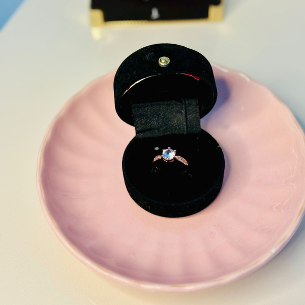 "Aurora Crystal – Rose Gold Promise Ring"