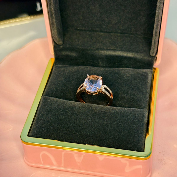 Celestial Glow – Rose Gold Crystal Ring
