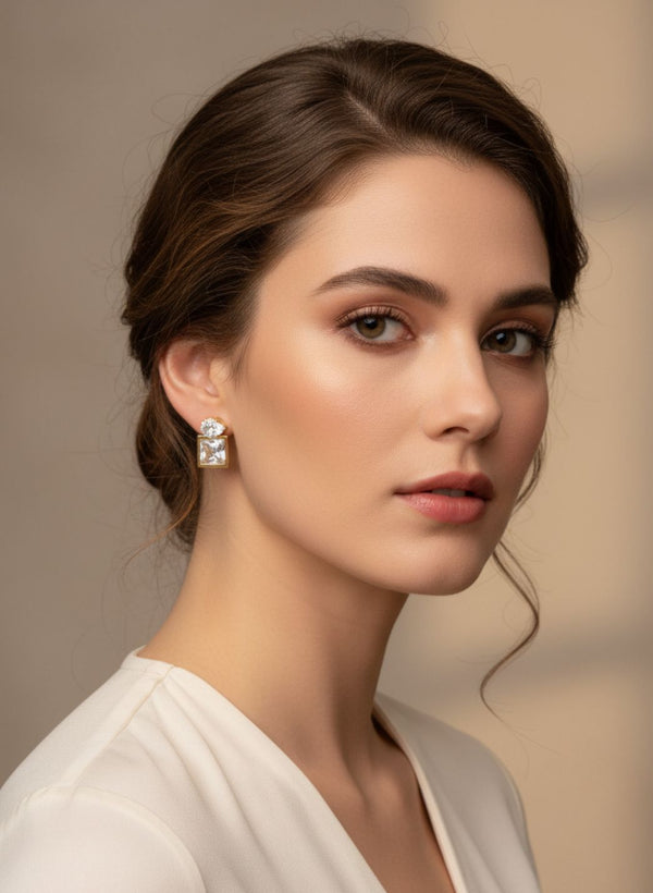 Zircon silver earings