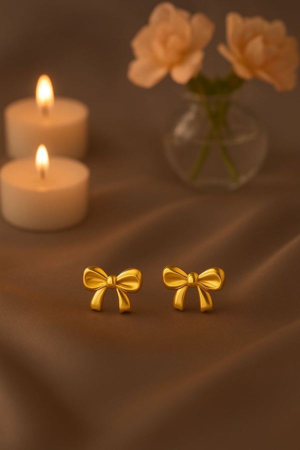 Stainless steel bow earings